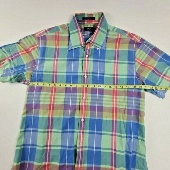 Lincs Button Front Shirt Men's Colorful Plaid Shor - Picture 4 of 6